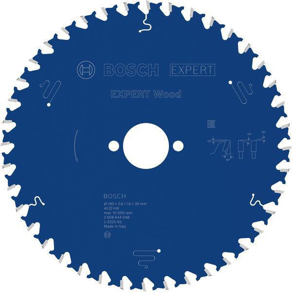 Kreissägeblatt Expert Wood AD 190mm Z.40 WZ Bohr.30mm Schnitt-B.2,6mm