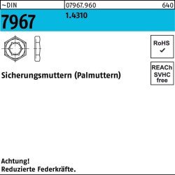 Sicherungsmutter DIN 7967 M30 1.4310 50 Stück