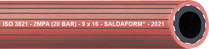Acetylenschlauch SALDAFORM®/ROT ID 6,3mm Wandst.3,5mm AD 13,3mm