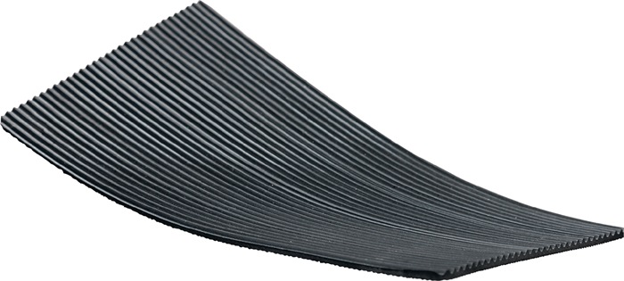 Gummifeinriefenmatte B.1m L.10m D.3mm schwarz NR/SBR m.Gewebeeinlage Rl.