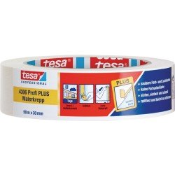 Malerkreppband 4306 Profi PLUS leicht gekreppt hellbeige L.50m B.30mm Rl.TESA