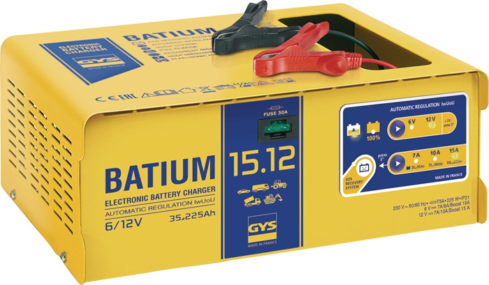 Batterieladegerät BATIUM 15-12 6/12 V effektiv:11/arithmetisch:7-10-15 A GYS