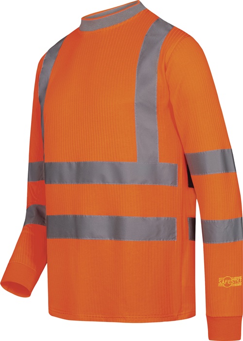 Warnschutz-Langarm-T-Shirt NEVIO Gr.XL orange SAFESTYLE