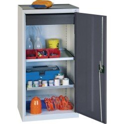 Werkzeug-/Beistellschrank H1000xB500xT500mm 1Schubl.,2Bd.lichtgrau/anthrazitgrau