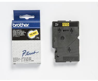 Brother Schriftbandkassette TC601 12mmx7,7m laminiert sw auf ge