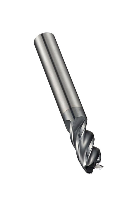 Schaftfräser S262 D.4mm R.1mm Gesamt-L.57mm Schneiden-L.12mm HM AlCrN 40Grad Z.4