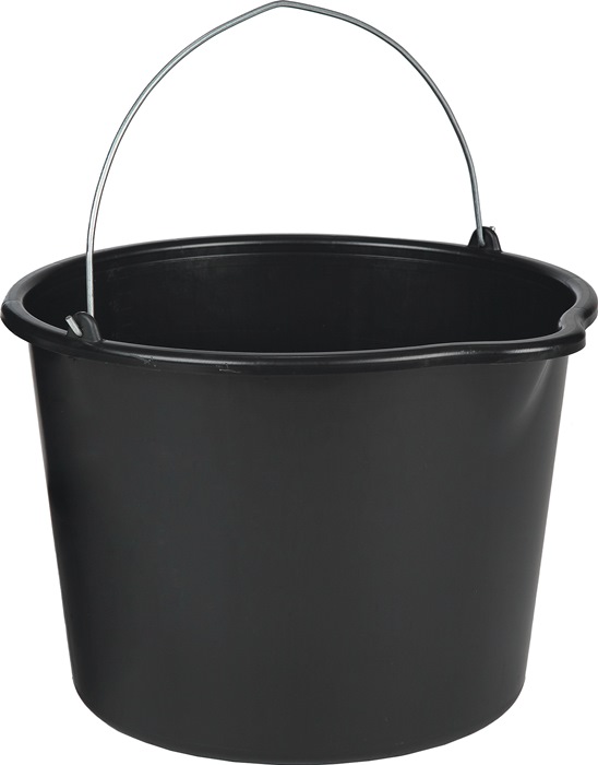 Baueimer 20l m.Tülle schwarz PE