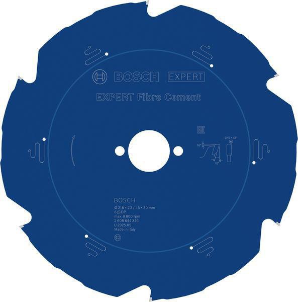 Kreissägeblatt AD 216mm Z.6 TCG Bohr.30mm Schnitt-B.2,2mm HM BOSCH