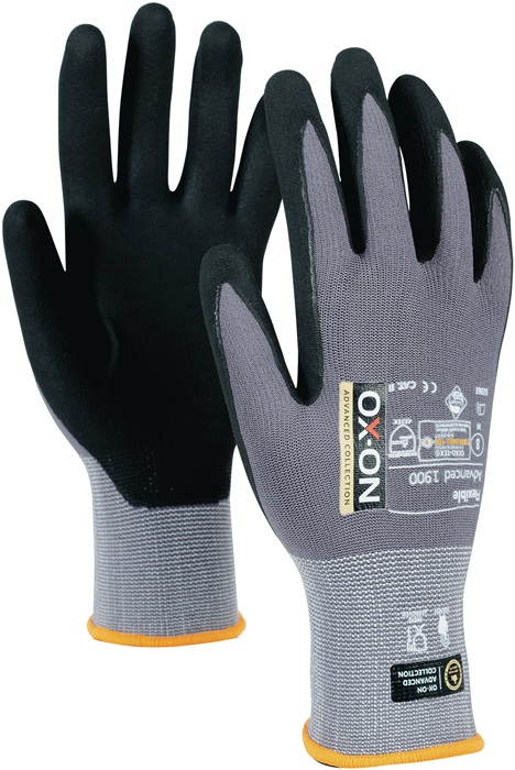 Handschuh Flexibl Advanced 1900 Gr.9 schwarz/hellgrau EN388 EN420+A1 EN407 PSAII
