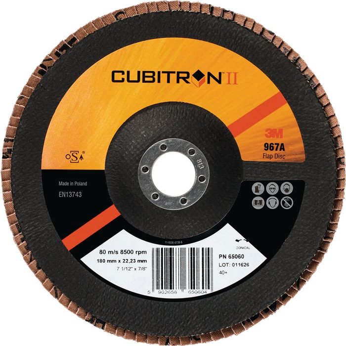 Fächerscheibe Cubitron™ II 967A D.125mm K.80+ kon.INOX CO 3M