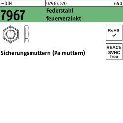 Sicherungsmutter DIN 7967 M10 Federstahl feuerverz. 100 Stück