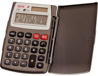 GENIE® Taschenrechner 520 10-stellig mit Klappdeckel grau