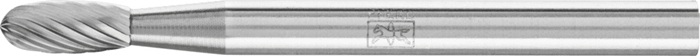 Kleinfrässtift Form O TRE D.3mm Kopf-L.7mm Schaft-D.3mm HM Verz.5 PFERD