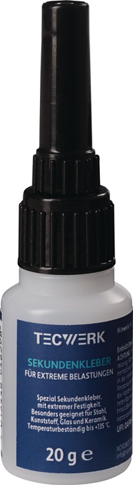 Sekundenkleber f.extreme Belastungen 20g farblos Flasche TECWERK
