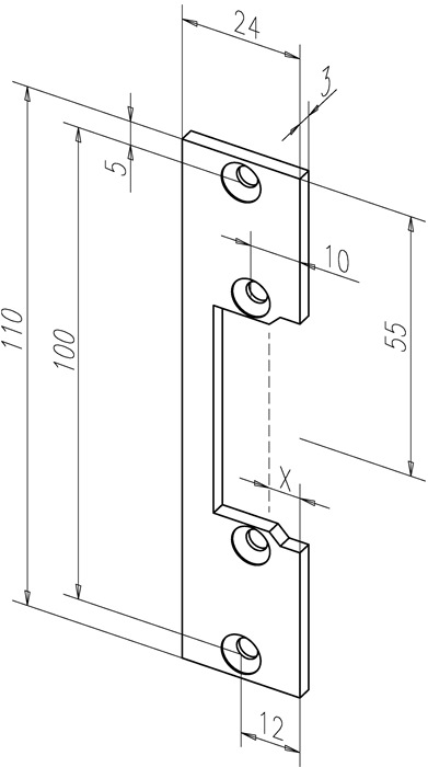 Flachschließbl.106 STA verz.ktg.B.24xL.110mm DIN L/R ASSA ABLOY