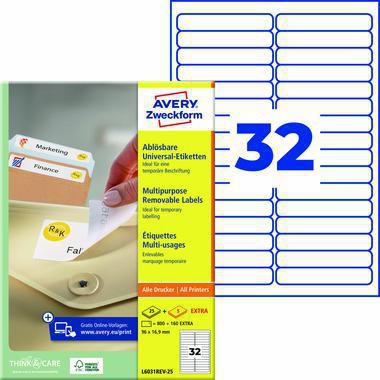Avery Zweckform Etikett L6031REV-25 DIN A4 960 St./Pack.