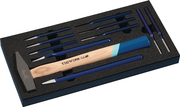 Werkzeugmodul 11-tlg.1/3-Modul Meißel,Splintentreiber TECWERK