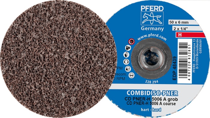 Vliesronde CD PNER-W 5006 A G D.50mm K.G (grob) B.6mm H (hart) 19100min-¹ PFERD