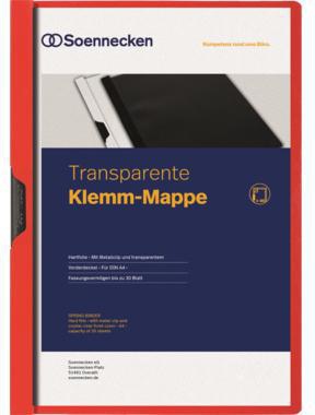 Soennecken Klemmmappe 3316 DIN A4 bis 30Blatt PVC rot