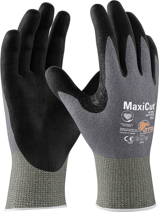 Schnittschutzhandschuhe MaxiCut® Ultra™ 44-4745D Gr.10 hellgrau/schwarz EN 388