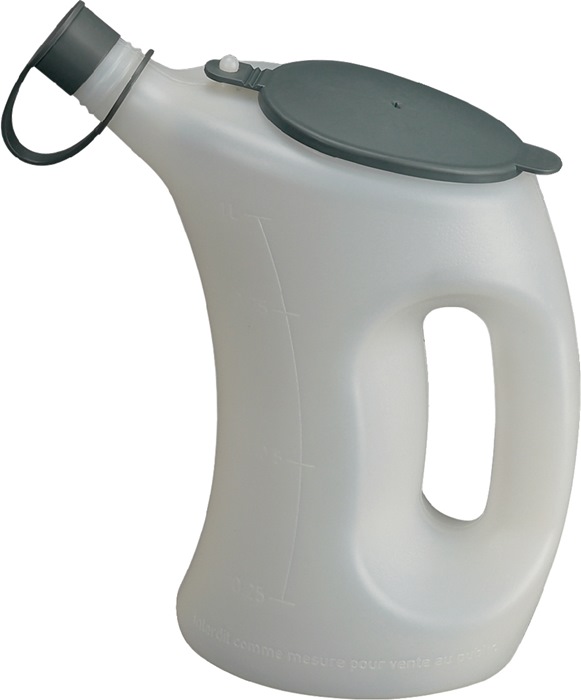 Messbecher 3l m.Schutzdeckel/Schutzkappe am Auslauf HDPE PRESSOL