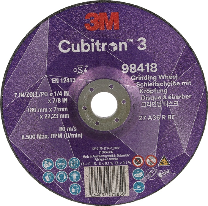 Schruppscheibe Cubitron™ 3 D180xS7mmKörnung 36+ gekr.3M™ Cubitron™ 4