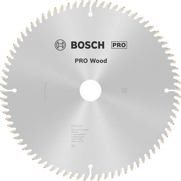 Kreissägeblatt PRO Wood AD 250mm Z.80 WZ/N Bohr.30mm Schnitt-B.3,2mm HM BOSCH
