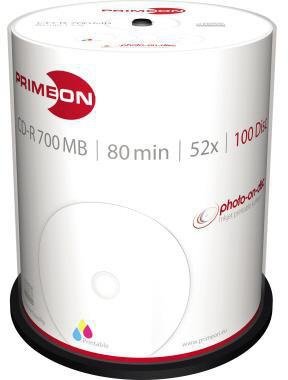 PRIMEON CD-R 2761106 52x 700MB 80Min. Spindel 100 St./Pack.
