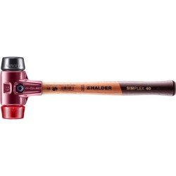 Schonhammer SIMPLEX L.330mm Kopf-Ø 40mm mittelh./hart HO Gum.schw./Plastik rot