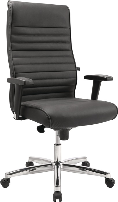 Chefsessel Leder schwarz schwarz m.Armlehne 440-550mm TOPSTAR
