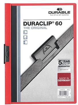 DURABLE Klemmmappe DURACLIP 60 220903 DIN A4 Hartfolie rot