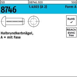 Halbrundkerbnagel ISO 8746 Fase 2x 4 1.4303 (A 2) 100 Stück