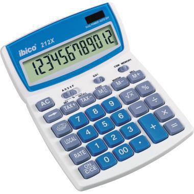 ibico Tischrechner 212X IB410086 12-stellig lichtgrau/blau