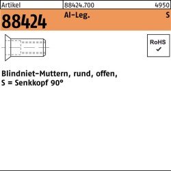 Blindnietmutter R 88424 SEKO M8 /1,5 -4,5 Aluminium 100 Stück