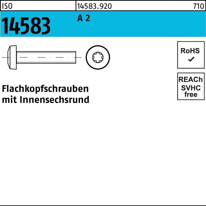 Flachkopfschraube ISO 14583 ISR M4x 5 A 2 1000 Stück