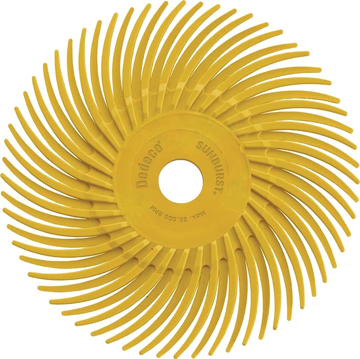 Radialbürstenscheibe PREMIUM SUNBURST D.9,53mm K.80 gelb TYROLIT