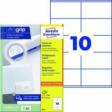 Avery Zweckform Universaletikett 3425 105x57mm weiß 1.000 St./Pack.