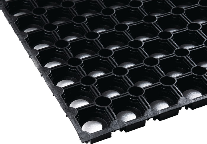 Gum.Ringmatte B.0,75m L.1m D.22mm schwarz NR/SBR o.Gewebeeinlage