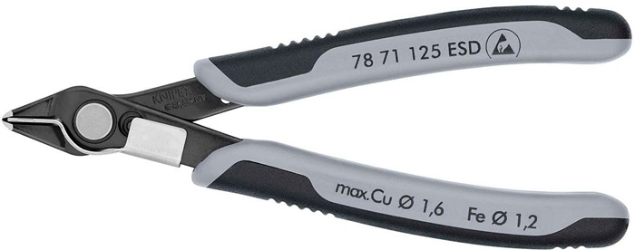 Elektronik-Seitenschneider Super-Knips® L.125mm Form 7 Facette nein brün.KNIPEX