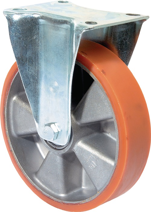 Bockrolle 160mm 600kg Guß-PUR 138x110mm Alu.BS ROLLEN