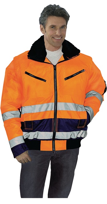 Warnschutz-Pilotenjacke Gr.M orange/marine PREVENT
