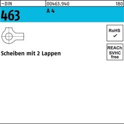 Scheibe DIN 463 m.2 Lappen 4,3 A 4 25 Stück