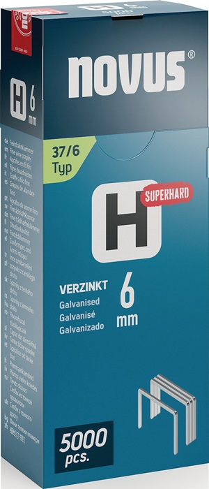 Feindrahtklammer H Typ 37 Klammer-B.10,6mm 6mm 0,75mm superhart 5000 St.NOVUS