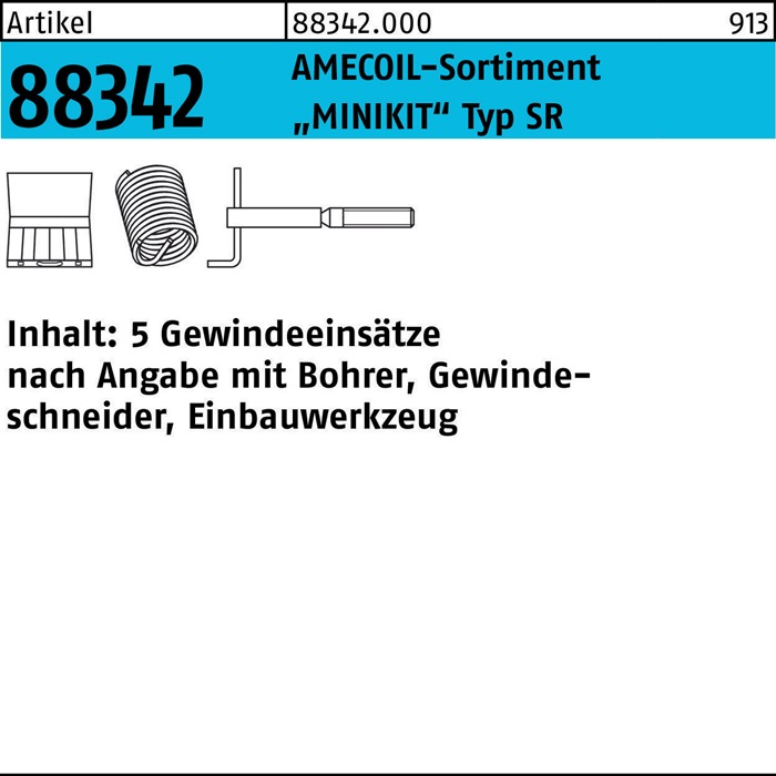 Gewindereparatursortiment R 88342 Minikit M5 Stahl 1 Stück AMECOIL
