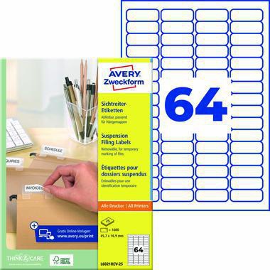 Avery Zweckform Etikett L6021REV-25 weiß 1.600 St./Pack.