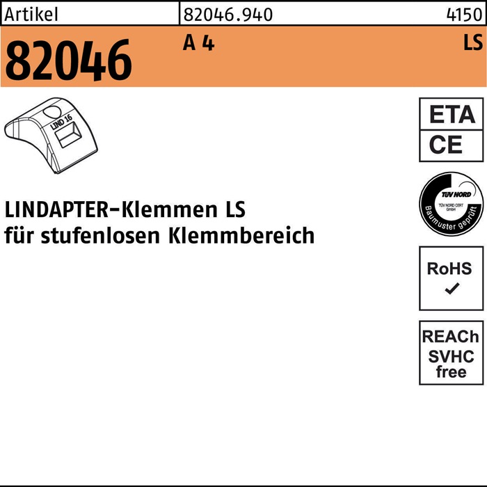 Klemme R 82046 LS 12/3 - 20 A 4 1 Stück LINDAPTER
