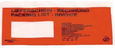 Dokumententasche Lieferschein Rechnung C6 mF sk rt 250 St./Pack.