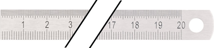 Stahlmaßstab L.200mm rostfr.STA biegsam Teilung B=mm/1/2mm TECWERK