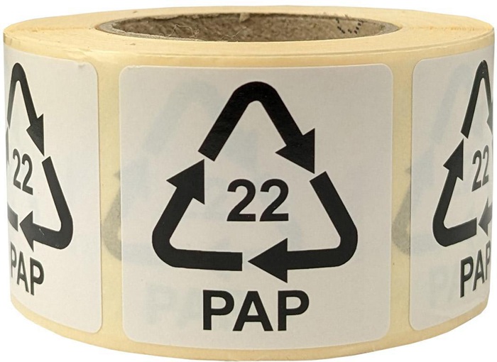 Etiketten f.Italien Maße 35x35mm Haftfolie weiß SK Aufdruck 22 PAP (Papier)