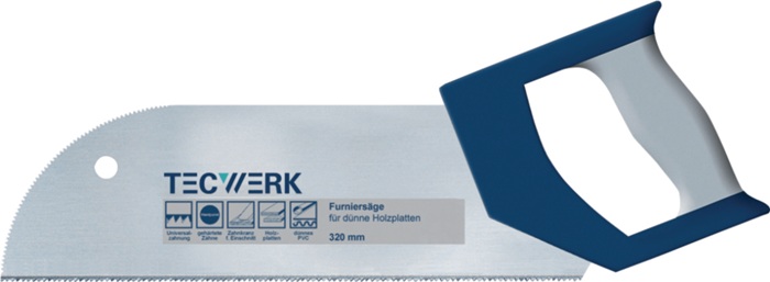 Furniersäge Blatt-L.325mm ZpZ 15 2K-Griff f.dünne Holzplatten TECWERK